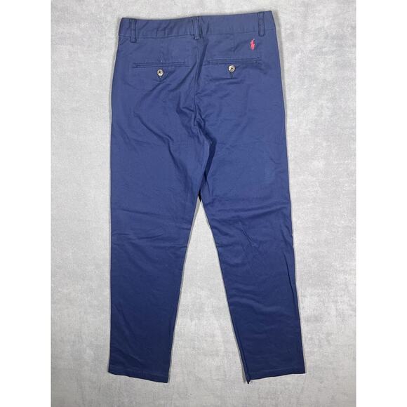Polo Ralph Lauren Chino Pants Women's 14 Navy Blue Low Rise Ankle Length Zip Fly - Picture 2 of 8